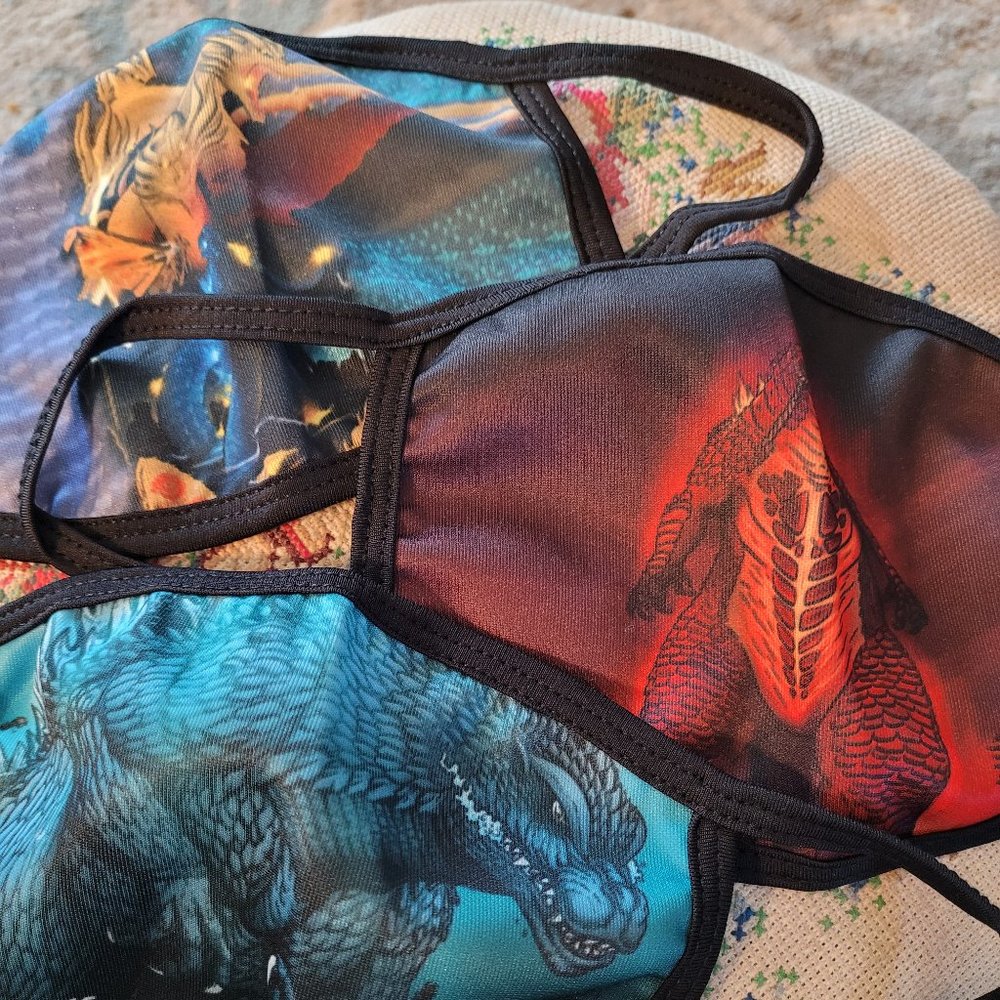 Set of 3 Godzilla (Chapter One) & Monsters Cloth Face Masks
